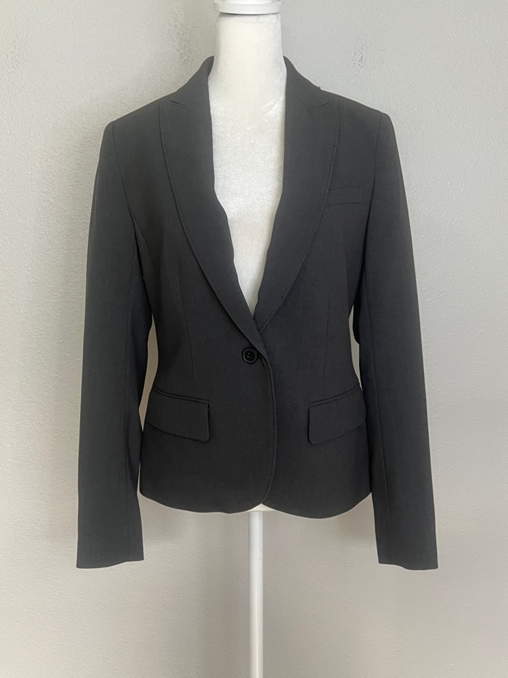 Anne Klein Single Button Blazer Gray Size 2